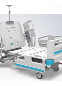 All kinds of hospital beds, overboard tables and cabinets  