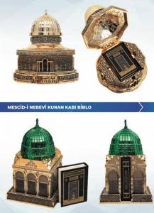 Green dome model With a small Quran Uthman Taha handwriting (Al-Madina ...