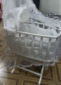 Slightly used baby bed for sale  Top quality wood  Price: ...