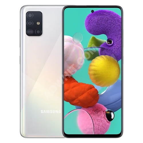 Beyaz renkte, Samsung A51 cep telefonu