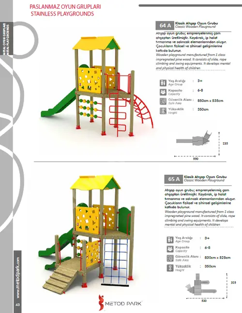  Park aletleri ve dış mekan çocuk oyunları