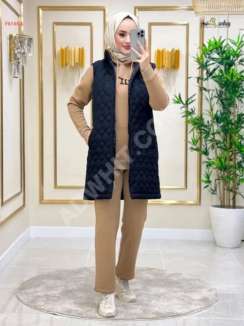 Tesettür kadın üç parçalı pijama