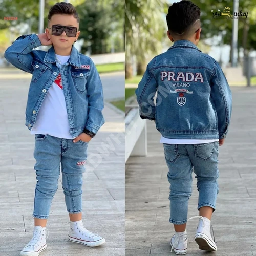 3 Parçalı Erkek Çocuk Jean Takımı