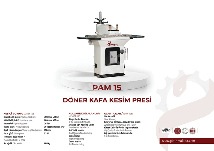 Döner Kafa Kesim Presi Hidrolik Kesim Presi