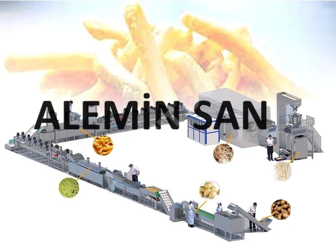 50kg-2000kg Kapasiteli Patates Kızartması Üretim Hattı 