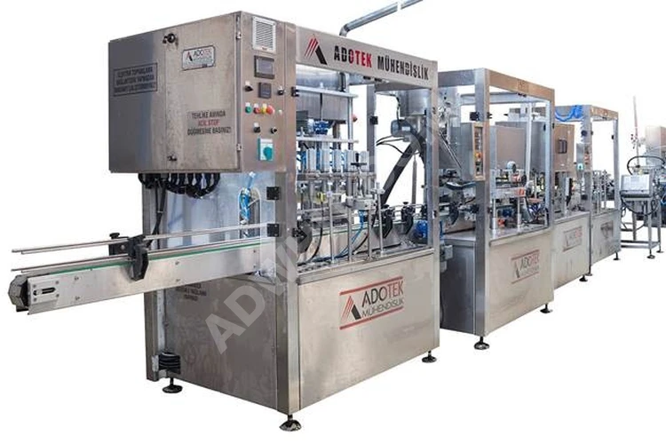 100-5000 cc Servo Motorlu Dolum Kapaklama ve Etiketleme Makinası