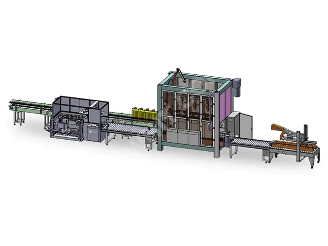 18-24 Koli / Dakika Üç Kafalı Robot Koli Dolum Hattı