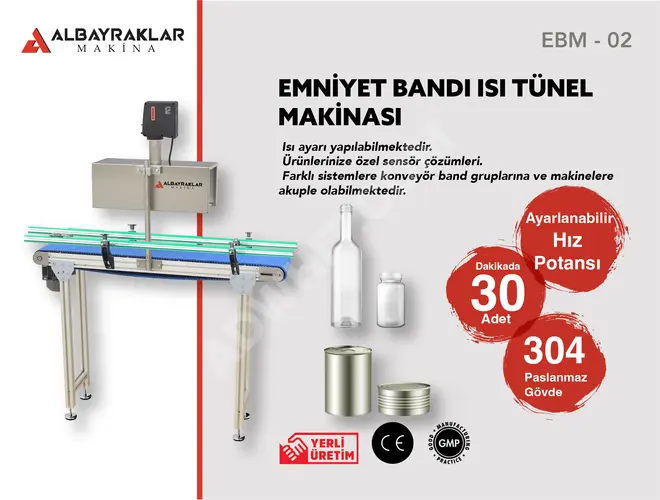 15-30 Adet / Dakika Emniyet Bandı Isı Kapama Tüneli Makinesi