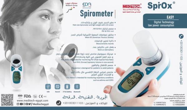 Spirometer, a device for measuring lung function