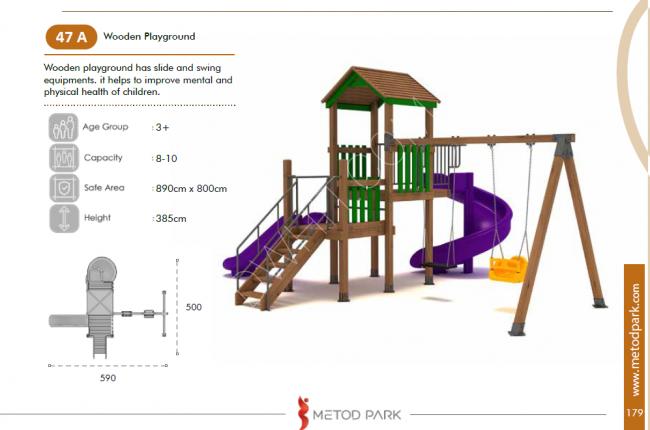 Slides and swings for schools and kindergartens