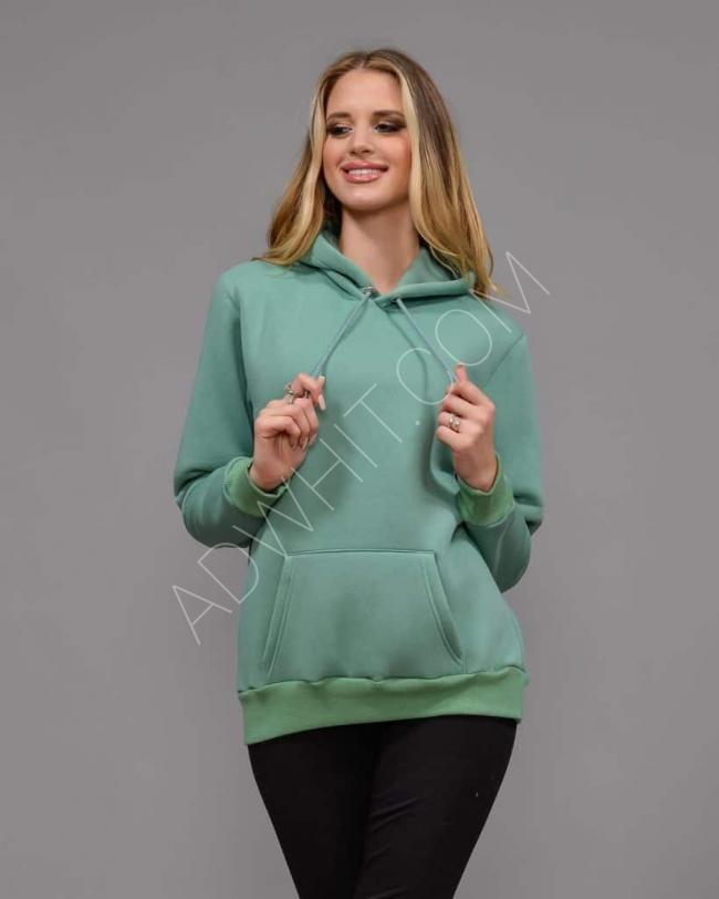 Kadın Kapüşonlu Sweatshirt Şık Renkler