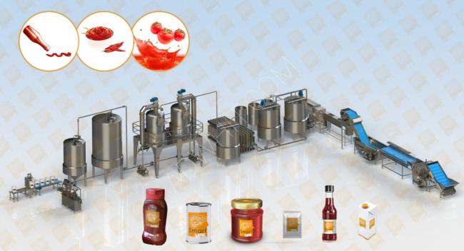 Tomato sauce production and filling line