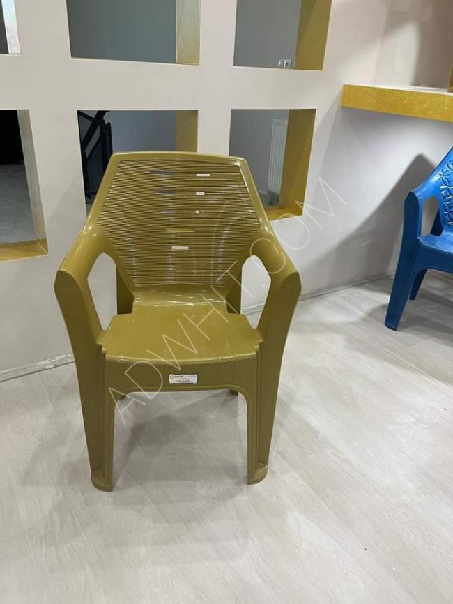 Plastic chairs and tables