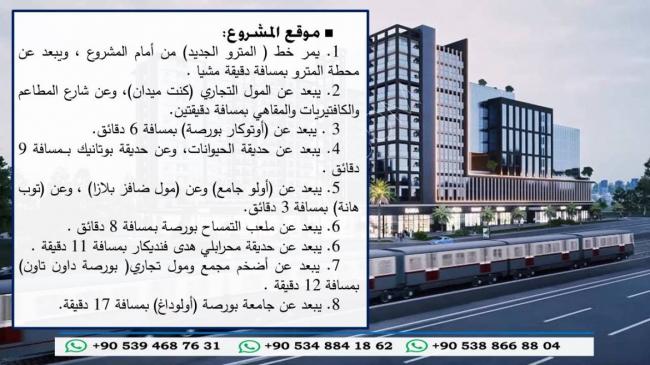 3+1 residential apartment for sale in the commercial and residential complex (Bashiol Complex) in the green city of Bursa, with the guarantee of the Turkish government