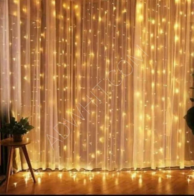 Colorful wire curtain rope lighting and solar