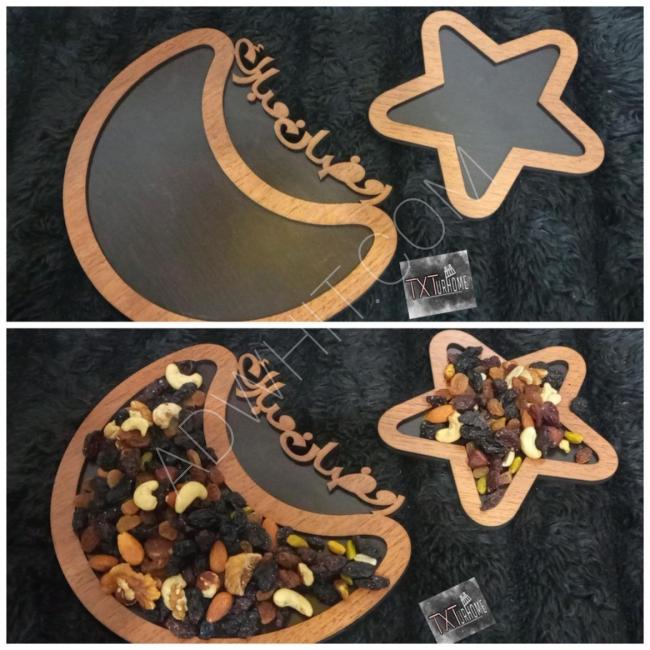 Ramadan Mubarak crescent and star plate set