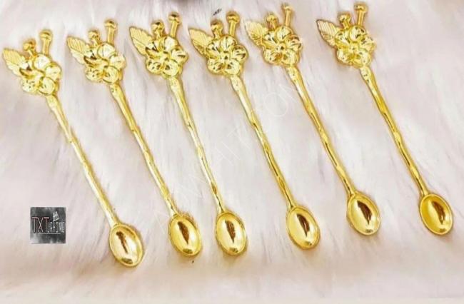 Metal golden spoons