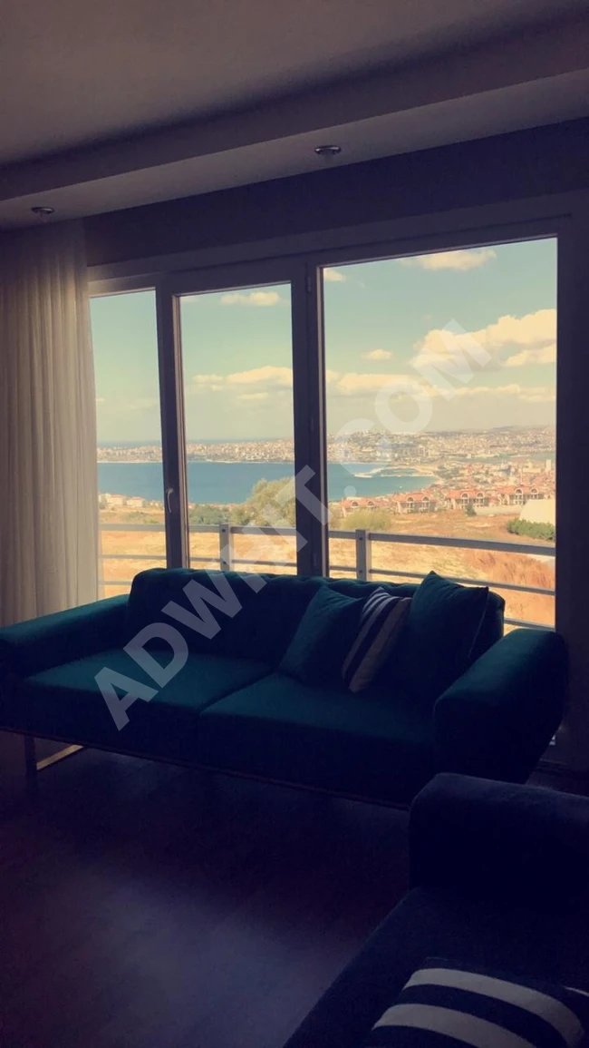 Furnished apartment for rent in Beylikduzu, with a full sea view