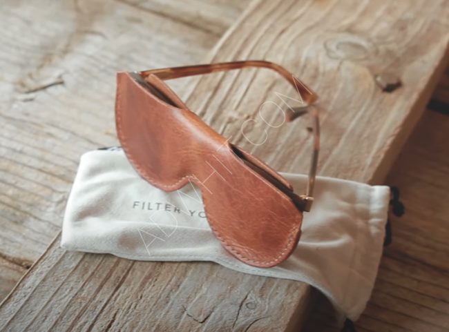 Genuine leather eyeglass case