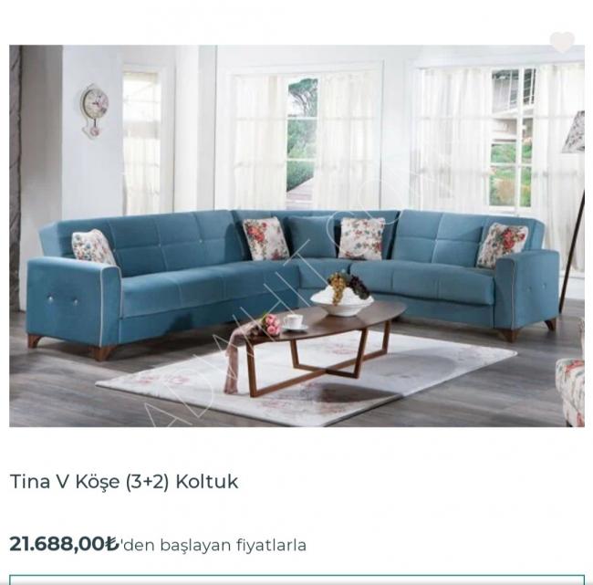 Corner living room sofa set  with a separated sofa 