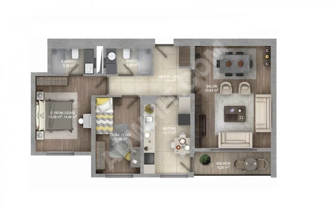 2+1 | Zero apartment for sale NEVER USED