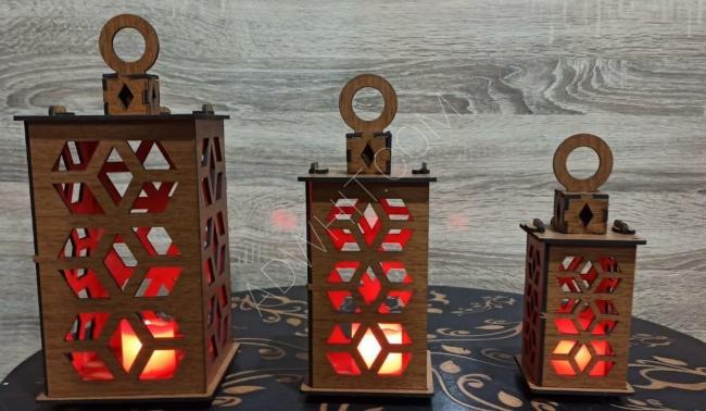 Triple wood lantern