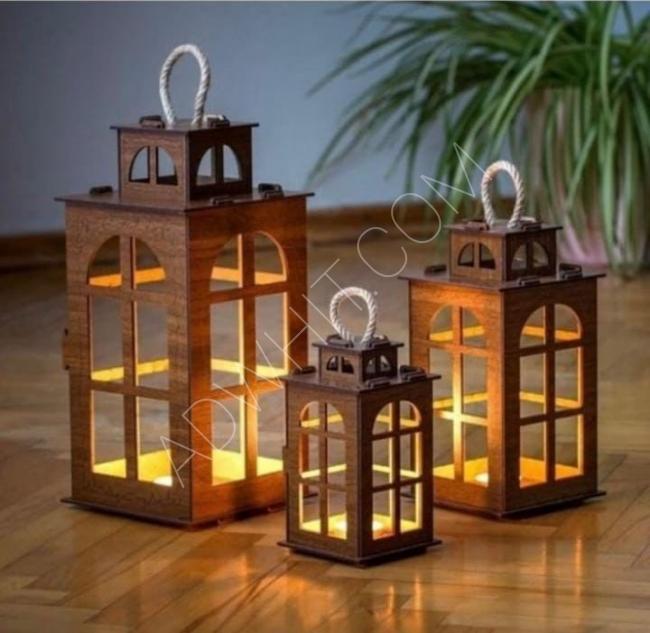Triple wood lantern