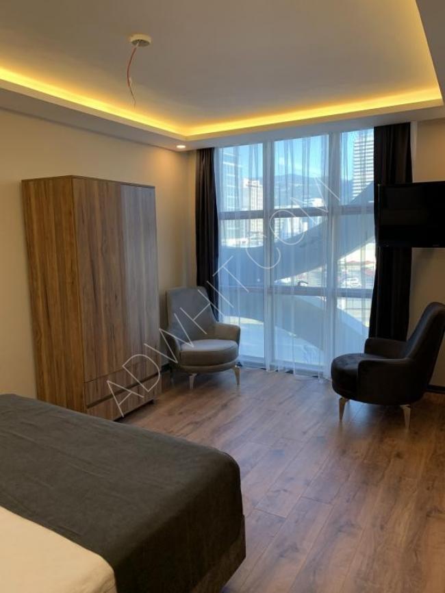 Hotel apartments in Bursa, four rooms and a hall for daily rent in the center