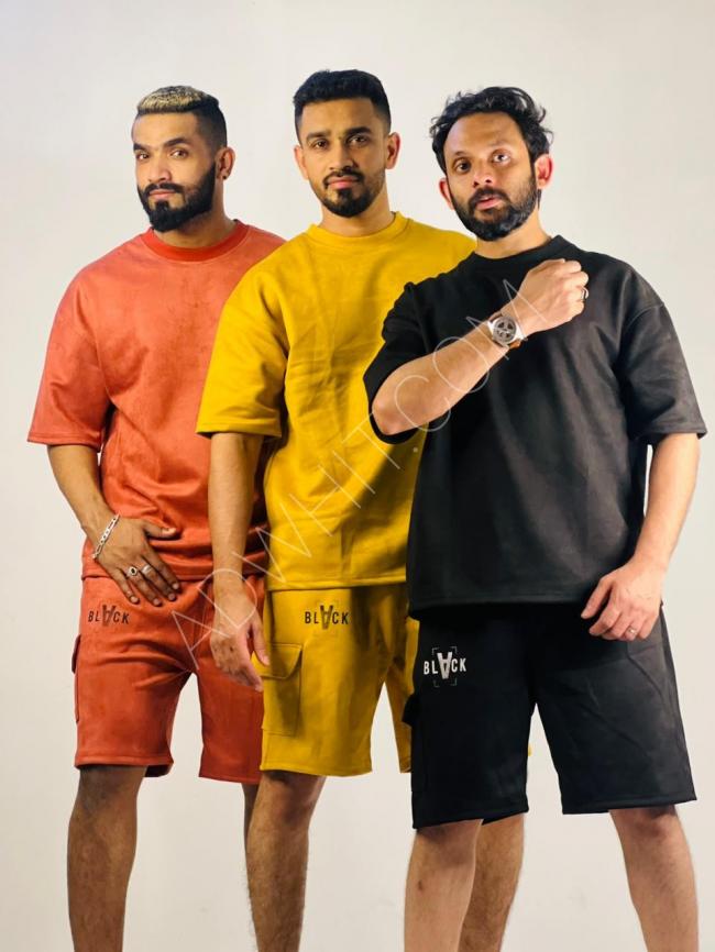 Shorts outfit- men's T-shirt, scuba cloth