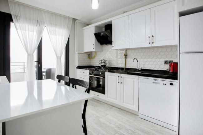 Hotel apartments in Trabzon on the sea, two rooms, a hall, a kitchen and two bathrooms