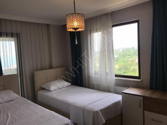 Hotel apartment for daily rent in Trabzon, overlooking the sea