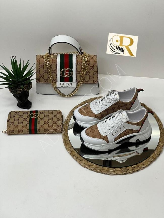 Gucci sport shoes and bag set