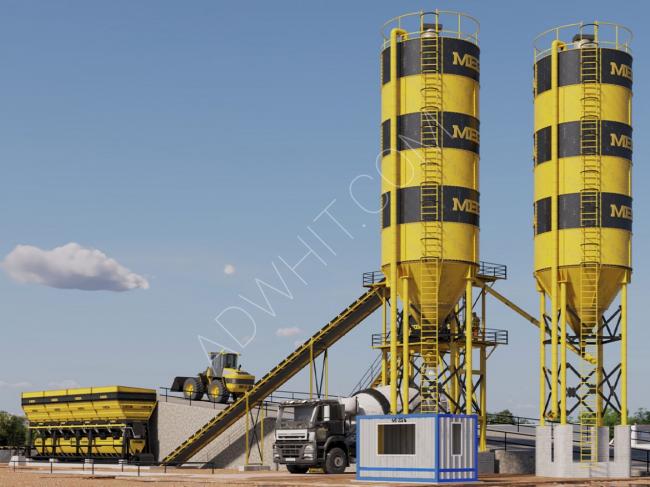Concrete station 90 cubic meters- Twinshaft mixer - Free shipping