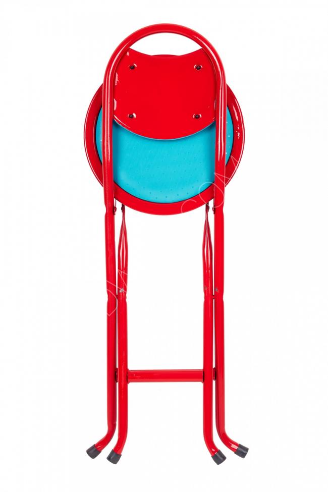 Folding Garden Chair / Portable for the garden, camping, children, beach, mosque, and kitchen - Red iron