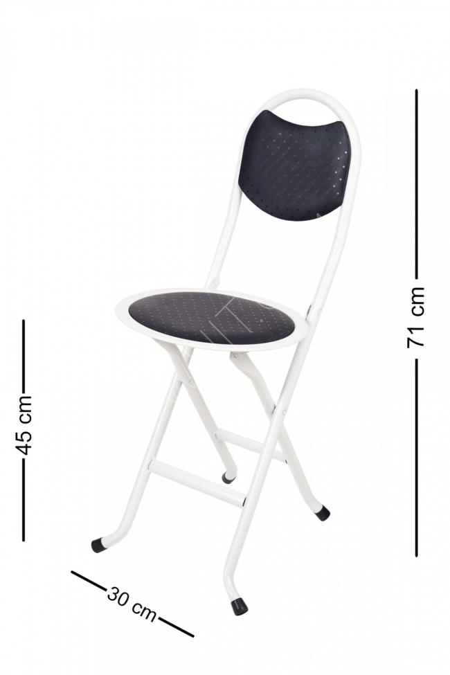 Hondamir folding garden chair / portable for camping, beach, mosque, and kitchen /white color/made from iron