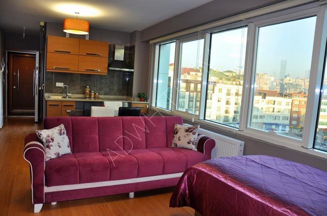 Furnished apartment for rent in Istanbul, one bedroom and a living room for daily and monthly rent