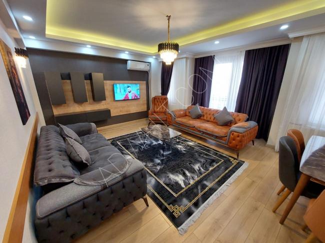 Luxury two-bedroom apartment with a living room in the Fatih  area, near Fatih Mosque