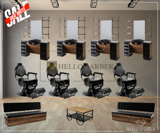 Decoration and furniture of Turkish barber and beauty salons
