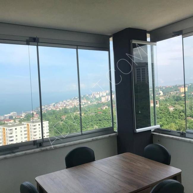 A hotel apartment in Trabzon overlooking the sea and pistachio farms