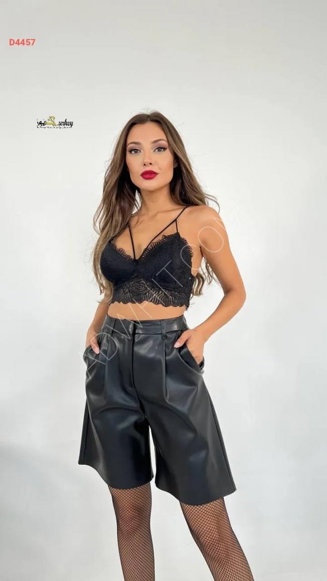 Women's leather shorts