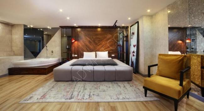  Şişli'de günlük kiralık lüks bir otel konseptinde süit 
