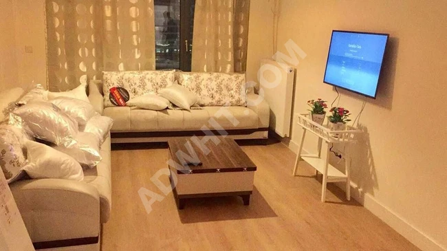 Batışehir projesinde yıllık kiralık, iki odalı ve salonlu eşyalı daire