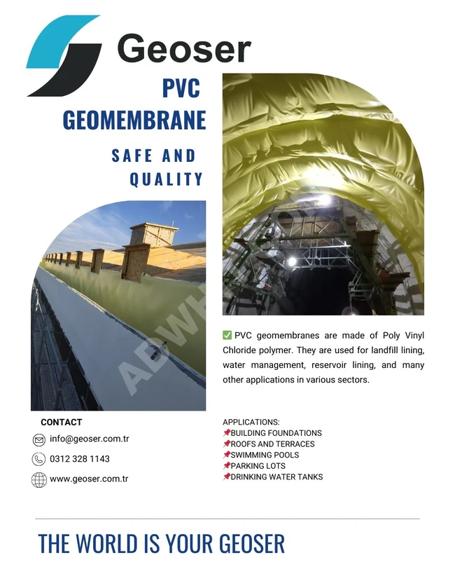 pvc geomembrane اغشيه التبطن للعزل المائي