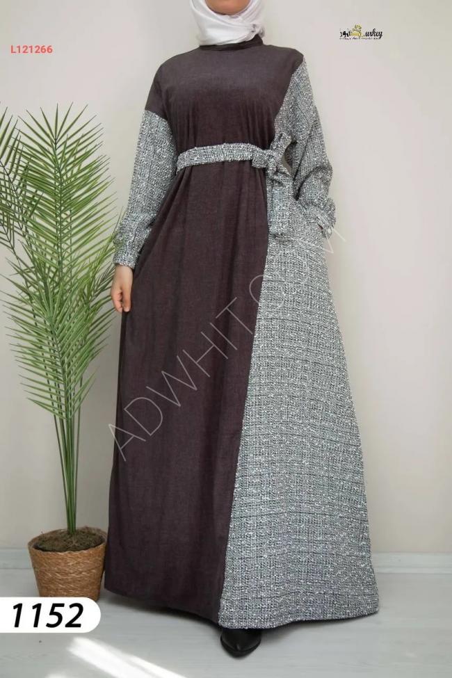 Uzun kışlık tesettür Kadın elbisesi