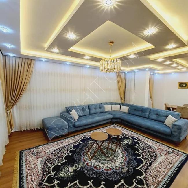 A hotel apartment for rent in Fatih, Istanbul, with four rooms and a hall
