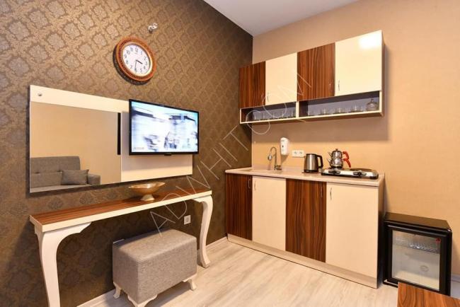 A hotel apartment with a room and a hall in Istanbul, Sisli
