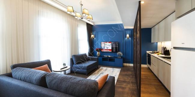 A two-bedroom apartment with a hall in Istanbul Taksim for daily rent