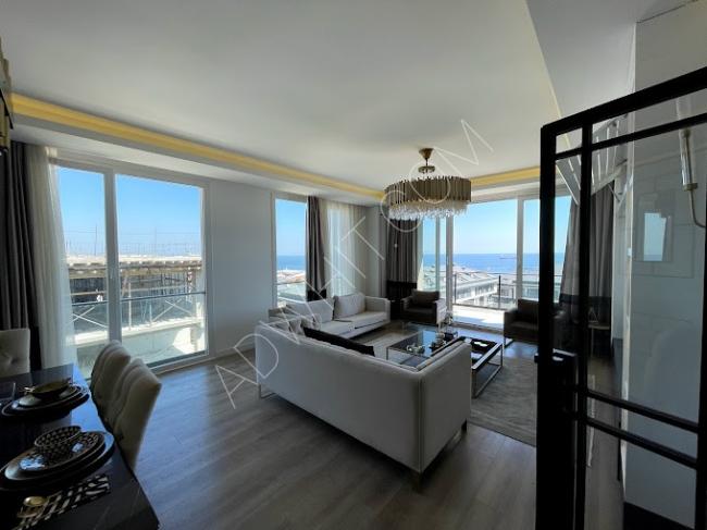 A great deal on an apartment in Istanbul Marina, PALM MARIN complex for sale with a full sea view