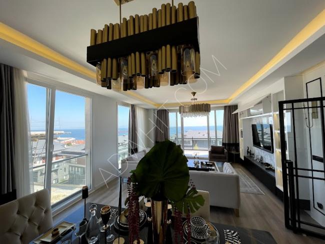 شقة لقطة اسطنبول مارينا مجمع PALM MARIN للبيع اطلالة بحرية فوول 