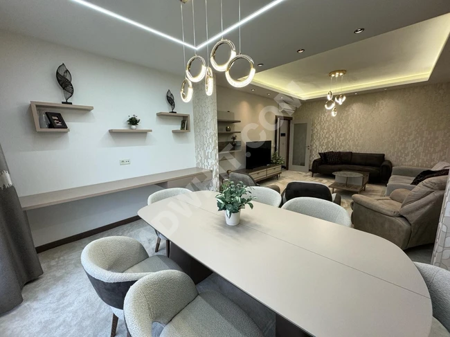 For rent, a luxury furnished apartment in Bahçeşehir, Bahçe Kent, within the Tual complex